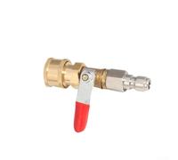 Commutateur de robinet à boisseau sphérique 1/4 à connexion rapide pour nettoyeur haute pression, construction en acier inoxydable et cuivre, compatible avec tiges d'extension de lavage de voiture