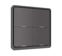 Commutateur de scène intelligent 4 interrupteurs muraux sans fil pour Tuya pour ZigBee pour application intelligente domotique (gris)