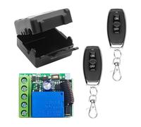 Commutateur de télécommande sans fil 433 MHz DC 12 V 1 CH RF Module récepteur avec émetteur, longue portée pour ouvre-porte de garage (1 récepteur + 2 télécommandes)