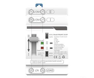 Commutateur de transfert automatique, 2P 32-63 A 220 V G2R Commutateur de transfert automatique Rail DIN ATS-Dual Power Commutateur de transfert automatique Grille vers générateur AC (2P 63A)
