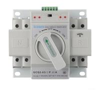 Commutateur de transfert automatique 2P 63 A double puissance, interrupteur de charge secteur monophasé avec boîtier en métal robuste, conception de connexion tunnel pour une alimentation électrique