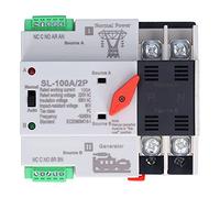 Commutateur de Transfert Automatique à Double Alimentation AC 220V 2P 100A ATS PC Commutateur à Bascule Automatique Commutateur de Transfert Double pour éLectricité Municipale, Générateur