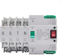 Commutateur de transfert automatique - Dual Power ATS - CA 220 V - 4 pôles 63 A - 50/60 Hz - Tension d'isolation 690 V - Gris