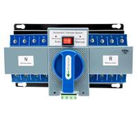 Commutateur de transfert double alimentation - Transfert automatique - 4 pôles, 63A - 220 V - Mode manuel/automatique - Commutation rapide de 2 secondes - Pour générateur et alimentation de secours -