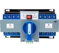 Commutateur double alimentation - Commutateur de transfert automatique à 4 pôles, 63 A - Alimentation secteur / alimentation de secours / générateur - Mode automatique/manuel - Boîtier en plastique -