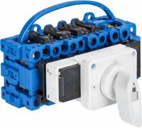 Commutateur Kraus & Naimer 1-0-2, 4 pôles, encliquetable, Ith=63 A, P=22 kW (AC23B, 400 V CA), 25 mm², 1 pièce.
