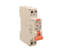 Commutateur magnétothermique différentiel 10 A C10, type AC courbe C, 1P+N 6 kA 30 mA 220 V, RCBO Slim, occupe seulement 1 module DIN