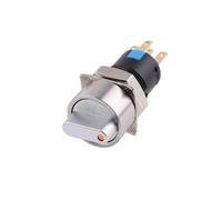 Commutateurs rotatifs 16mm 2/3 positions bouton poussoir en métal SPDT 12V avec interrupteur lumineux LED 1NO1NC ON OFF DPDT(E,2NO 2NC 3_LOCKING_110-220V)