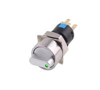 Commutateurs rotatifs 16mm 2/3 positions bouton poussoir en métal SPDT 12V avec interrupteur lumineux LED 1NO1NC ON OFF DPDT(B,2NO 2NC 3_LOCKING_110-220V)