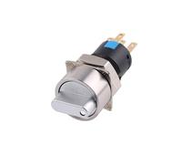 Commutateurs rotatifs 16mm 2/3 positions bouton poussoir en métal SPDT 12V avec interrupteur lumineux LED 1NO1NC ON OFF DPDT(D,NO NC 2_MOMENTARY_110-220V)