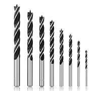 COMOWARE Lot de 8 forets à bois métriques pour bois dur, contreplaqué, plastique - Forets professionnels à pointe brasée, fraise à bois, acier à haute teneur en carbone avec étui de rangement, 3-10 mm