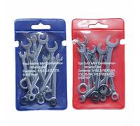 Compact Pocket Spanner Wrench Set 10PCS Portable(Blue Metric)
