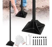 Compacteur manuel à semelle lourde - 120 cm de long - Poignée de 20 x 20 cm - Semelle en caoutchouc - Tampon en acier - Convient pour le compactage du sol, du gravier et du sable - Compacteur de sol