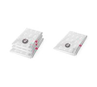 Compactor Aspispace Lot de 3 x Sac de rangement sous vide, Transparent, 55 x 90 x H0,2 cm, RAN4127 & Aspispace Sac de rangement sous vide, Transparent, taille XL, 80 x 0,2 x H130 cm, RAN4746