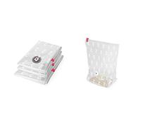 Compactor Aspispace Lot de 3 x Sac de rangement sous vide, Transparent, 55 x 90 x H0,2 cm, RAN4127 & Express Sac de rangement sous vide manuel, Transparent, taille M, 30 x 20 x H50 cm, RAN3595