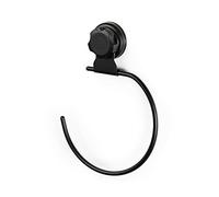 Compactor BESTLOCK Anneau Porte-Serviettes de Rangement Mural, Fixation par ventouses, supporte jusqu'à 3kgs, 16 x 2.5 x H.22cm, Noir, RAN9783