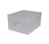 Compactor Boîte de Rangement Pliable avec Couvercle, polypropylène Non tissé et Carton, 40 x 50 x 25cm, Gamme Boston, Gris, RAN10907