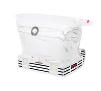 Compactor Boîte de Rangement sous Vide Semi-Rigide Gain de Place, Grande Taille, 145 litres, 65 x 45 x 15,5 cm, Gamme Marinière, Blanc/Bleu Marine