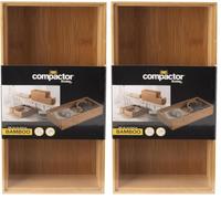 Compactor Boîte Osaka Empilable, Bambou, Dimensions 22,5 x 15 x H.6,50 cm, RAN6964, XL (Lot de 2)