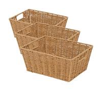 Compactor Etna Panier de rangement, Bois Naturel, M, 31 x 24 x H 14 cm, RAN6542 (Lot de 3)