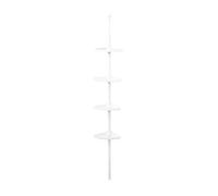 Compactor GINA - Étagère d'angle de Douche Extensible XL, Blanc, 19,5x19,5x260 cm, Acier laqué époxy et Plastique