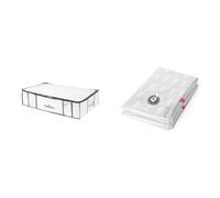 Compactor - Housse avec Sac sous vide Life L, coffre plat, rangement sous lit, dressing & Lot de 2 sacs de rangement sous vide, taille XL, extra-plat, gamme Aspispace, transparent