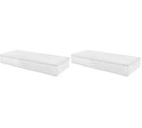 Compactor, Housse de Rangement Extra Plate Dessous de Lit, Transparent, Polypropylène et EVA, 48 x 100 x H. 15 cm, RAN2980 (Lot de 2)