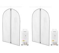 Compactor Housse pour vêtements Blanc 60 x 0.2 x H.100 cm (Lot de 2)
