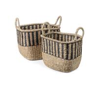 Compactor Lot 2 x Panier de Rangement, Noir, 37 x 28.5 x H.36 cm / 29 x 22 x H. 24 cm