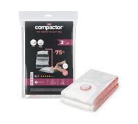 Compactor - Lot de 2 sacs de rangement sous vide manuels pour vêtements taille S 60 x 40 cm - Sacs de rangement sous vide de voyage