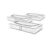 Compactor Lot de 3 Housses de Rangement Dessous de Lit, Blanc, Polypropylène et EVA, 45 x 108 x H. 15 cm, RAN9812