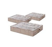 Compactor Lot de 3 Housses de Rangement pour Chaussures Rivoli, Beige, 76 x 60 x H 15 cm, RAN4481_Brown