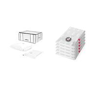 Compactor - Lot de sacs de rangement sous vide, comprenant une housse de rangement sous vide semi-rigide XXL 210L et 2 sacs sous vide & Aspispace Lot de 5 x Sac de rangement sous vide, M, 55 x H90 cm
