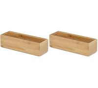 Compactor Organisateur Bois Foncé 22.5 x 7.5 x H.6.5 cm, M (Lot de 2)