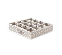 Compactor Organiseur de Tiroir à 16 Compartiments, Beige/Blanc