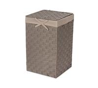 Compactor Panier à Linge Carré avec Couvercle, Panier à Linge pour Les Vêtements dans Les Chambres et Salles de Bains, Doublure Amovible et Poignées de Transport, Taupe, Gamme Stan