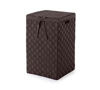 Compactor Panier à Linge Carré avec Couvercle, Panier à Linge pour Les Vêtements dans Les Chambres et Salles de Bains, Doublure Amovible et Poignées de Transport, Marron, Gamme Stan
