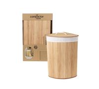 Compactor Panier à linge d'angle bambou 35 x 35 x 60 cm, Couvercle amovible