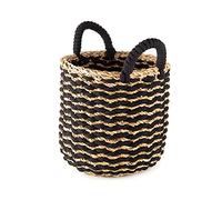 Compactor Panier de Rangement Flora Seagrass, Taille Medium, Dia 25 x 25cm, Noir/Marron, RAN10562
