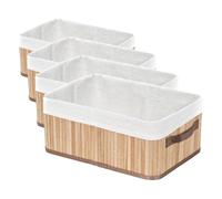 Compactor Panier Joey en Bambou - Taille M, 35x25x15 cm (Lot de 4)