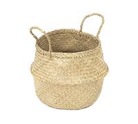 Compactor Panier Rond en Herbe de Mer - Belly - L, 35x35x32 cm, Naturel