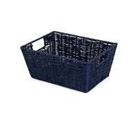 Compactor Panier tressé bleu marine, pour chambre et salle de bain