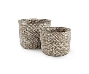 Compactor Paniers de Rangement Jonc de Mer Naturel Tressé, Beige, Lot de 2