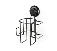 Compactor - Porte-sèche-Cheveux BESTLOCK Black, Installation Ultra-Facile sans Outils, Antirouille et Étanche - 17x13x23 cm