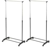 Compactor Portemanteau Simple avec Hauteur réglable, 78 x 42 x 85-165cm, Plastique et métal, Noir/Argent, RAN9413, Unique (Lot de 2)