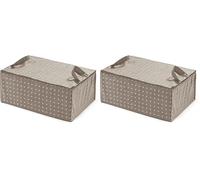 Compactor Sac de Rangement pour Vêtements et Couettes avec Fermeture éclair, Organisateur Pliable pour Armoires et Placards, Rangement étanche à la Poussière et à l'eau, Gamme Rivoli, Marron/Blanc