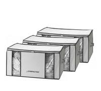 Compactor - Sac de rangement réutilisable lot de 3 housses 210 litres, fermeture éclair, 65*45*27 cm, literie