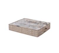 Compactor Sac de Rangement sous-lit pour Chaussures, Anti-Poussière, Gamme Rivoli, Marron/Blanc, 60 x 76 x H.15 cm
