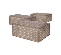 Compactor Set de 3 Sacs de Rangement pour Couette Daman Beige, 70x50x30 cm, Marron, en polypropylène Non tissé