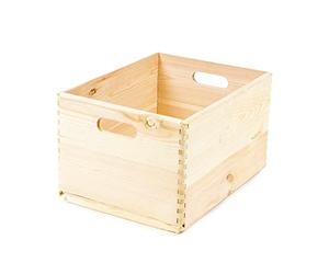 Compactor SKYR Boîte en Bois Nature XL - 40x30x23 cm - Couleur Naturelle, Made in Poland